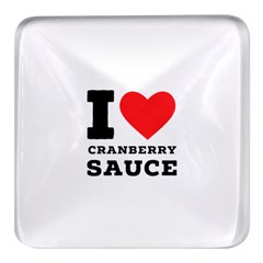 I Love Cranberry Sauce Square Glass Fridge Magnet (4 Pack)