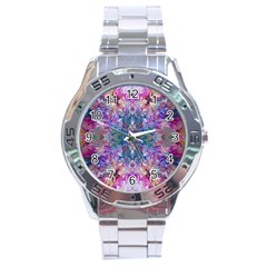 Roses Liquify Stainless Steel Analogue Watch by kaleidomarblingart