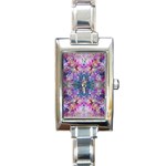 Roses Liquify Rectangle Italian Charm Watch Front