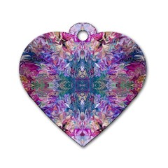 Roses Liquify Dog Tag Heart (one Side) by kaleidomarblingart