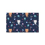 Cute Astronaut Cat With Star Galaxy Elements Seamless Pattern Sticker (Rectangular) Front