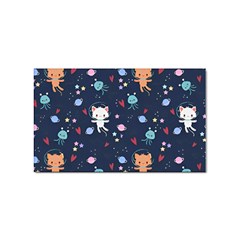 Cute Astronaut Cat With Star Galaxy Elements Seamless Pattern Sticker Rectangular (100 Pack) by Wegoenart