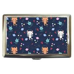 Cute Astronaut Cat With Star Galaxy Elements Seamless Pattern Cigarette Money Case by Wegoenart