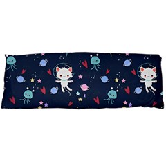 Cute Astronaut Cat With Star Galaxy Elements Seamless Pattern Body Pillow Case Dakimakura (two Sides) by Wegoenart