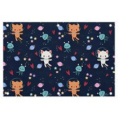 Cute Astronaut Cat With Star Galaxy Elements Seamless Pattern Banner And Sign 6  X 4  by Wegoenart