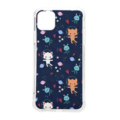 Cute Astronaut Cat With Star Galaxy Elements Seamless Pattern Iphone 11 Pro Max 6 5 Inch Tpu Uv Print Case