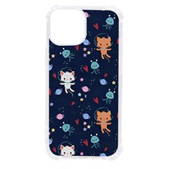 Cute Astronaut Cat With Star Galaxy Elements Seamless Pattern Iphone 13 Mini Tpu Uv Print Case