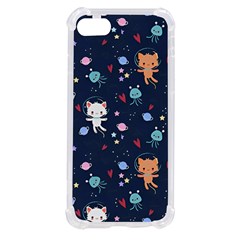 Cute Astronaut Cat With Star Galaxy Elements Seamless Pattern Iphone Se by Wegoenart