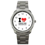 I love English breakfast  Sport Metal Watch Front