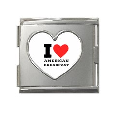 I Love American Breakfast Mega Link Heart Italian Charm (18mm) by ilovewhateva