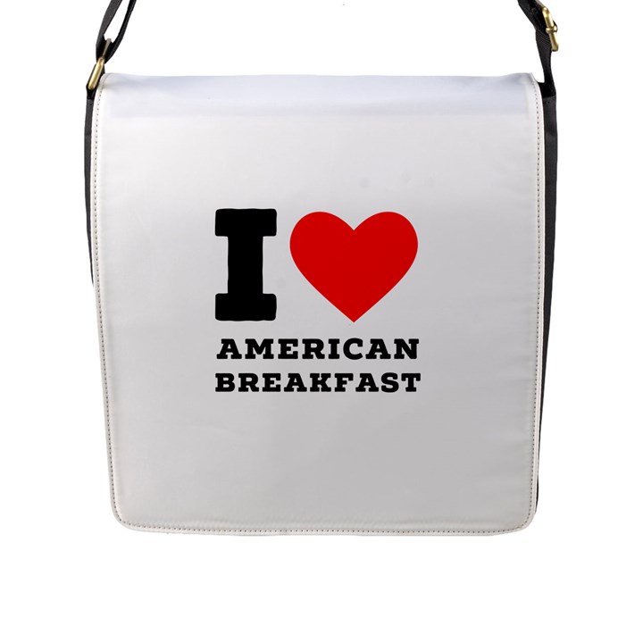 I love American breakfast Flap Closure Messenger Bag (L)