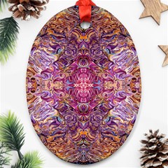 Indian Summer Patterns Oval Ornament (two Sides) by kaleidomarblingart