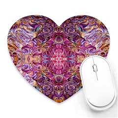 Indian Summer Patterns Heart Mousepad by kaleidomarblingart