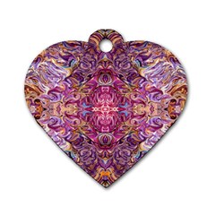 Indian Summer Patterns Dog Tag Heart (one Side) by kaleidomarblingart