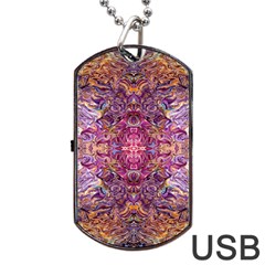 Indian Summer Patterns Dog Tag Usb Flash (one Side) by kaleidomarblingart