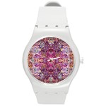 Indian Summer patterns Round Plastic Sport Watch (M) Front