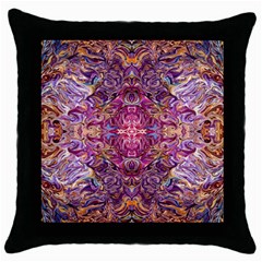 Indian Summer Patterns Throw Pillow Case (black) by kaleidomarblingart