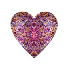 Indian Summer Patterns Heart Magnet by kaleidomarblingart