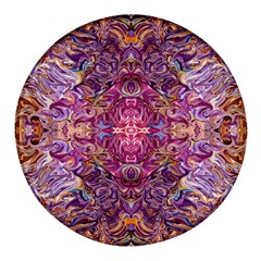 Indian Summer Patterns Round Glass Fridge Magnet (4 Pack) by kaleidomarblingart