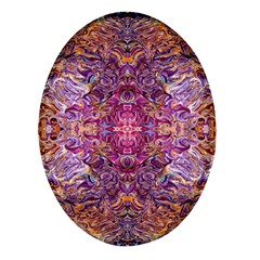 Indian Summer Patterns Oval Glass Fridge Magnet (4 Pack) by kaleidomarblingart