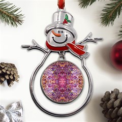 Indian Summer Patterns Metal Snowman Ornament