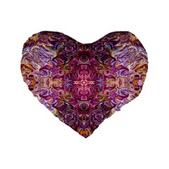 Indian Summer Patterns Standard 16  Premium Flano Heart Shape Cushions by kaleidomarblingart