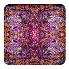 Indian Summer Patterns Square Glass Fridge Magnet (4 Pack) by kaleidomarblingart