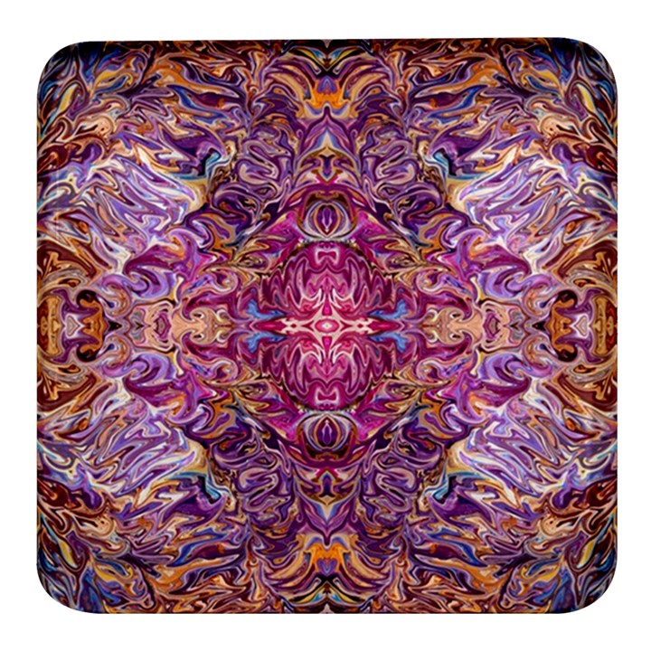 Indian Summer patterns Square Glass Fridge Magnet (4 pack)