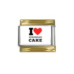 I love sprinkles cake Gold Trim Italian Charm (9mm) Front