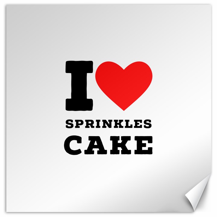 I love sprinkles cake Canvas 20  x 20 