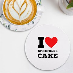 I Love Sprinkles Cake Uv Print Round Tile Coaster by ilovewhateva