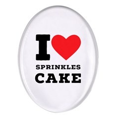 I Love Sprinkles Cake Oval Glass Fridge Magnet (4 Pack) by ilovewhateva