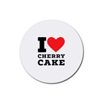 I love cherry cake Rubber Coaster (Round) Front