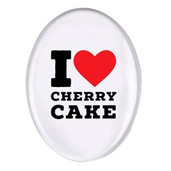 I Love Cherry Cake Oval Glass Fridge Magnet (4 Pack) by ilovewhateva