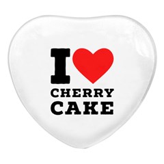 I Love Cherry Cake Heart Glass Fridge Magnet (4 Pack)