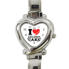 I Love Coconut Cake Heart Italian Charm Watch by ilovewhateva