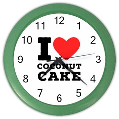 I Love Coconut Cake Color Wall Clock by ilovewhateva