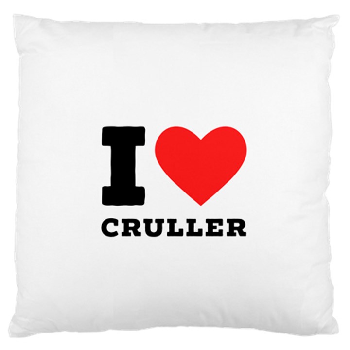 I love cruller Large Premium Plush Fleece Cushion Case (One Side)