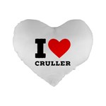 I love cruller Standard 16  Premium Flano Heart Shape Cushions Front