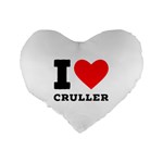 I love cruller Standard 16  Premium Flano Heart Shape Cushions Back