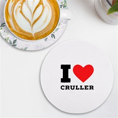 I Love Cruller Uv Print Round Tile Coaster by ilovewhateva