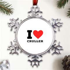 I Love Cruller Metal Large Snowflake Ornament by ilovewhateva