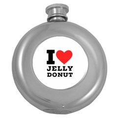 I Love Jelly Donut Round Hip Flask (5 Oz) by ilovewhateva