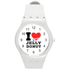 I Love Jelly Donut Round Plastic Sport Watch (m) by ilovewhateva