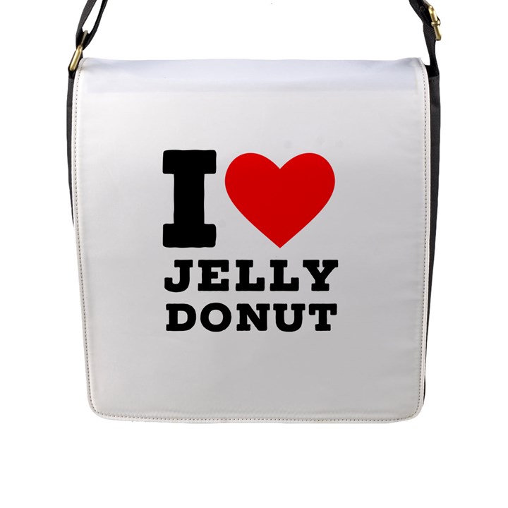 I love jelly donut Flap Closure Messenger Bag (L)