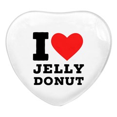 I Love Jelly Donut Heart Glass Fridge Magnet (4 Pack)