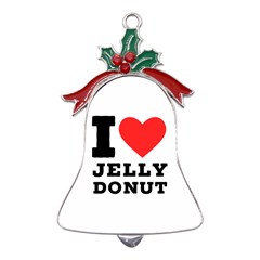 I Love Jelly Donut Metal Holly Leaf Bell Ornament by ilovewhateva