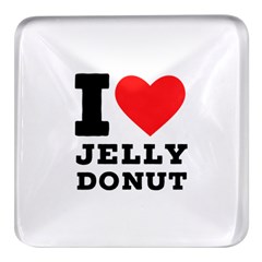 I Love Jelly Donut Square Glass Fridge Magnet (4 Pack) by ilovewhateva