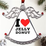 I love jelly donut Metal Angel with Crystal Ornament Front