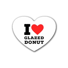 I Love Glazed Donut Rubber Coaster (heart) by ilovewhateva